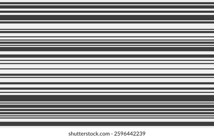 Abstract grayscale horizontal stripes background.  Perfect for modern design projects, website banners, or textile patterns.  Clean, minimalist aesthetic conveying order, technology, or data flow.