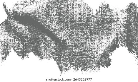 Imagem em tons de cinza abstrata que representa um tecido texturizado com forma irregular e superfície granulada. Tons de cinza e branco criam um efeito de material tecido grosseiro.
