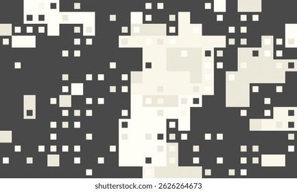 Fondo Abstractas del arte del pixel de la escala de grises.  Textura de mosaico digital moderna ideal para tecnología, diseño de Sitio web o conceptos futuristas.  Representa el flujo de datos, la conectividad o la era digital.