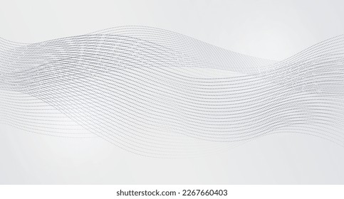 Resumen de fondo ondulado gris-blanco con textura de partícula. Fondo para postales y banners, para empresas y afiches, carteles, sitios web y portadas, ilustración vectorial