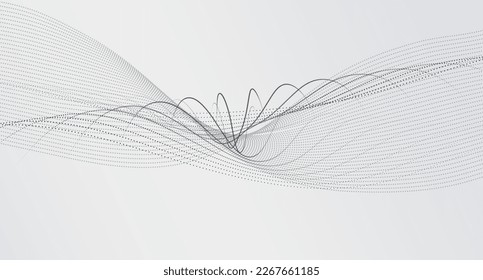 Abstract gray-white wavy background with particle texture. Backdrop for postcards and banners, for business and posters, billboards, websites and covers, vector illustration, technology and innovation