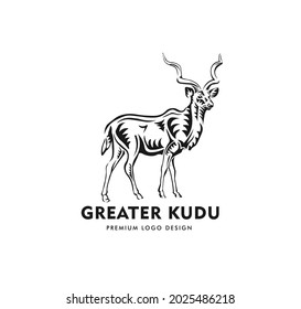 abstract of greater Kudu standing vector