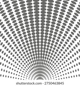 Abstract greay colour dotted geomatry halftone arc sunburst pattern used for as background. Vector illustration..