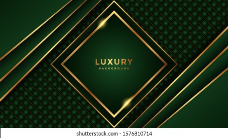 abstract greeb background with gold lines. green textured background. isolated background and golden light.