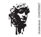 abstract Greece face art black and white color vector illustration