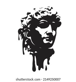 abstract Greece face art black and white color vector illustration