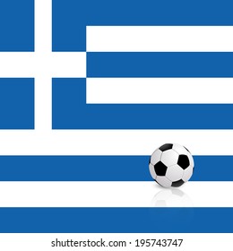 Abstract Greece flag with a soccer ball