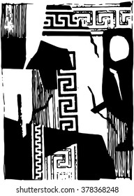 Abstract Greece ornament background. Vector illustration.