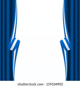 Abstract Greek, Argentinian and Israeli curtain flag 