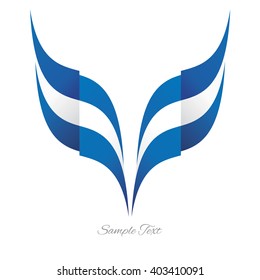 Abstract Greek eagle flag ribbon logo white background