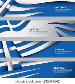 Abstract Greek Flag, Greece National Color Infographics Background (Vector Art)