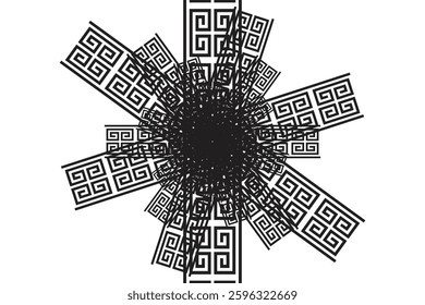 Abstract Greek Key Background For Fashion Textile Clothes Material