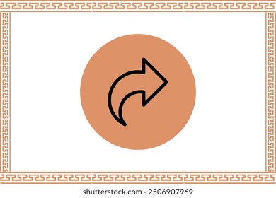 Abstractas patrón de clave griega con icono de flecha 
