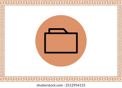 Abstract greek key pattern with Bag icon