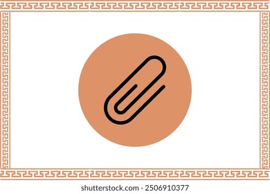 Abstract greek key pattern with chain icon 