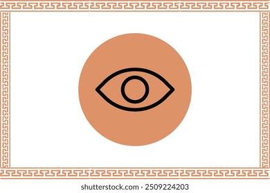Abstractas patrón de clave griega con el icono de ojo 