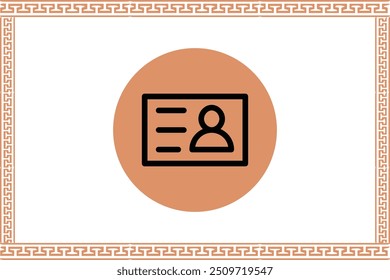 Patrón de clave griega Abstractas con el icono de la tarjeta de identidad
