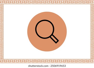 Abstract greek key pattern with magnification icon 