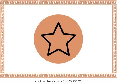 Abstract greek key pattern with star icon