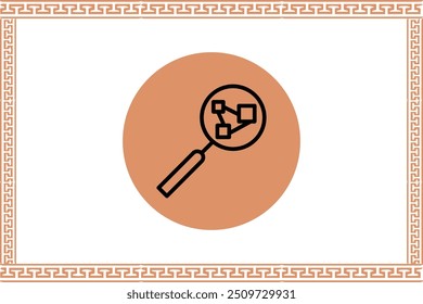 Abstract greek key pattern with web icon