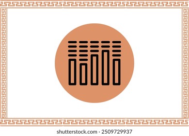 Abstract greek key pattern with web icon