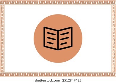 Abstract greek key pattern with web icon