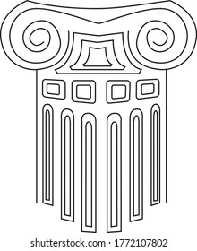 Abstract greek pillar with outlines
