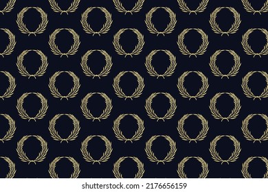 Abstract Greek wreath gold winner laurel nobility achieving floral wallpaper art