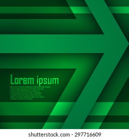 Abstract green 3d technology arrow futuristic backgound. Eps 10. Vector illustration