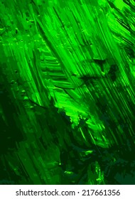 Abstract green acrylic background, vector format. Hand painted background with acrylics .Decorative chaotic texture for scrapbook pages, banner, cards. Handmade overlay backdrop. Vector.