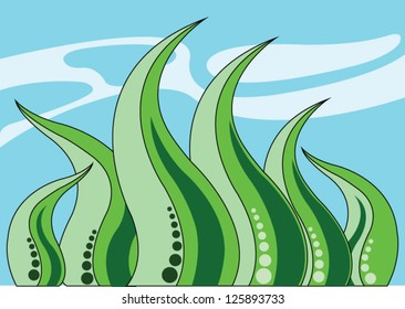 abstract green algae vector pattern.