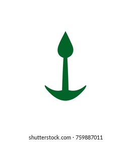 Abstract green anchor icon sign pattern on white background. Modern stylish abstract graphic. Template for prints, decoration. Vector illustration.