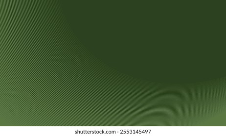 Fundo verde abstrato do exército com linhas de faixas curvas para fundo ou apresentação