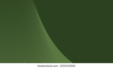 Fundo verde abstrato do exército com linhas de faixas curvas para fundo ou apresentação