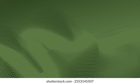 Abstract green army background with curve stripes line for backdrop or presentation