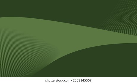 Abstract green army background with curve stripes line for backdrop or presentation