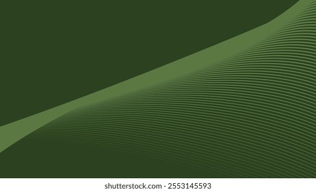 Abstract green army background with curve stripes line for backdrop or presentation