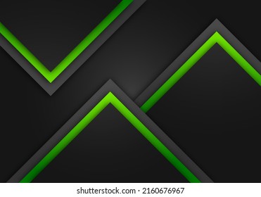 Abstract Green Arrow Dark Grey Shadow Line with Blank Space Design Modern Futuristic Background Geometric Overlap Layer Paper Cut Style
