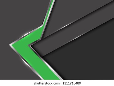 Abstract green arrow gray metal shadow design modern futuristic background vector illustration.