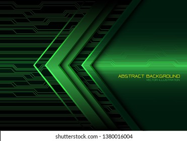 Abstract green arrow light circuit power direction design modern futuristic technology background vector illustration.