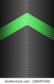 Abstract green arrow on grey pattern direction design modern futuristic background texture vector illustration.
