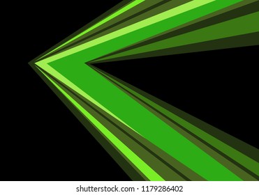 Abstract green arrow speed direction on black design modern futuristic background vector illustration.