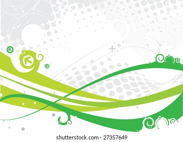 abstract green arrow wave halftone lines background