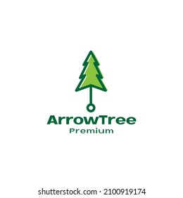 abstract green arrows with pine tree logo symbol icon vector graphic design illustration idea creative