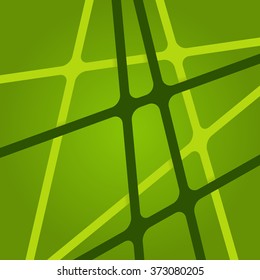 Abstract green backdrop. Green backdrop with overlapping lines. Green backdrop with intersecting stripes.