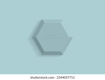 abstract green background with 3d hexagon shape