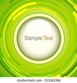 Abstract green background - 3D swirl, vector illustration.