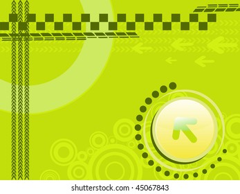abstract green background with arrowhead, circle