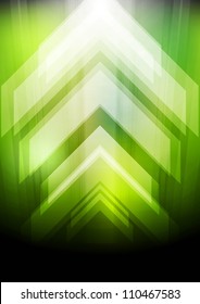 Abstract green background with arrows. Eps 10 vector