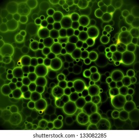 Abstract green background with bacterium. Eps 10